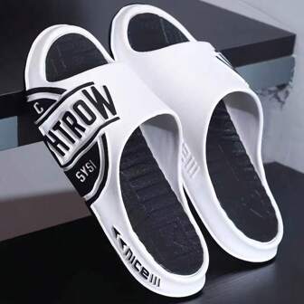 男裝夏季戶外防滑耐磨運動拖鞋,適合室內家居浴室使用,情侶拖鞋