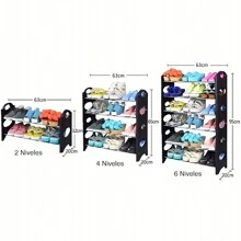 Rack Zapatera Organizador de 10 Niveles y 30 Pares Zapatos Facil y Practico Instalacion Sencilla - Negro - Ver 6