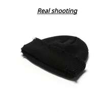 藍色時尚保暖針織帽子,男女適用,秋冬季節