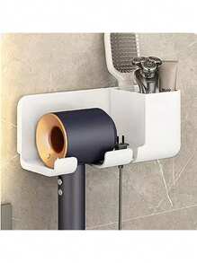 1個吹風機架,掛牆式吹風機收納架,無手持式吹風機掛架,馬桶吹風機收納架 - 彩色 - 查看 5