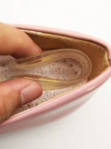 2 件/套矽膠鞋跟墊插入物,波浪形和月牙形後跟墊,適用於高跟鞋和涼鞋,透明 - 無色 - 查看 4