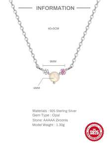 1條925純銀圓形項鍊,女士首飾,帶有首字母吊墜,長鍊,適用於婚禮珠寶奢華細緻珠寶 - 銀色 - 查看 4