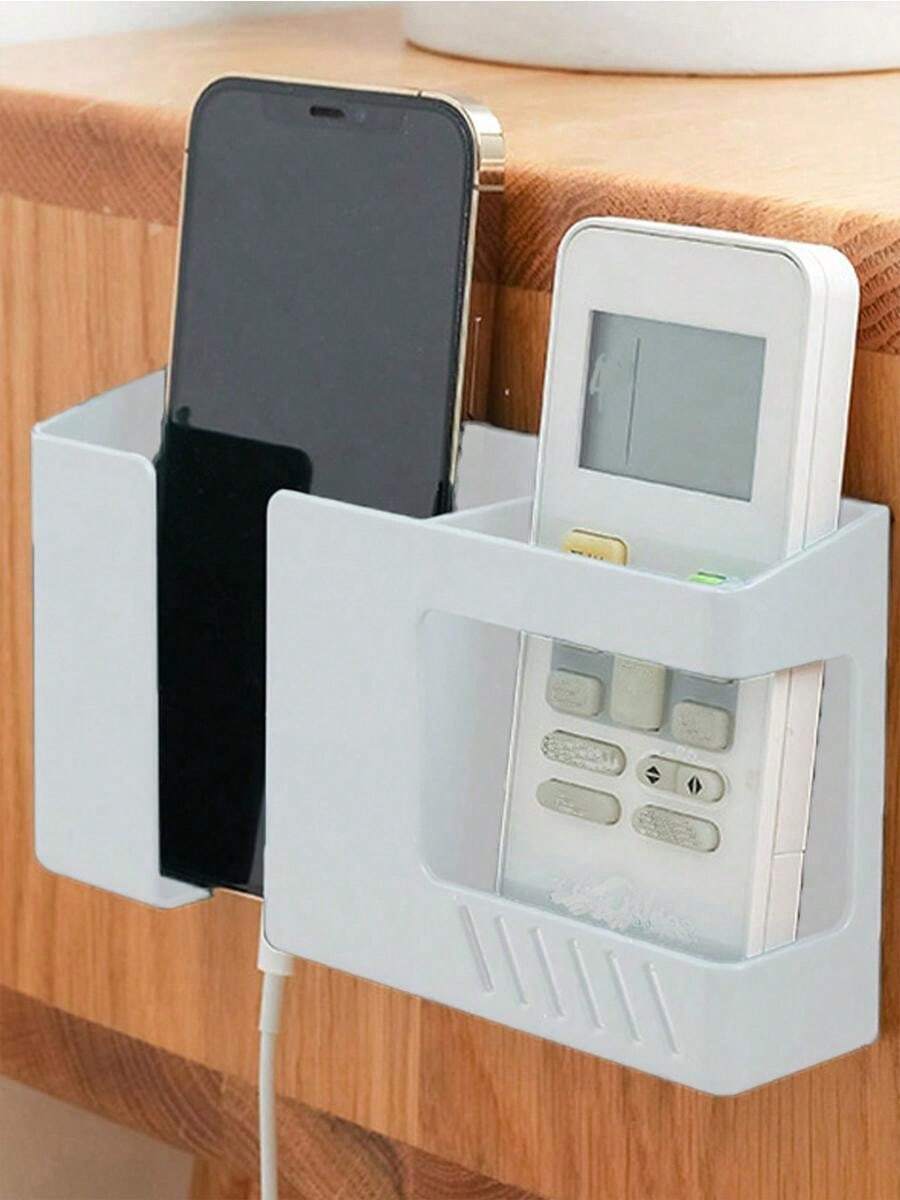 1pc Remote Control Storage Box, Modern Plastic Wall Mounted Remote