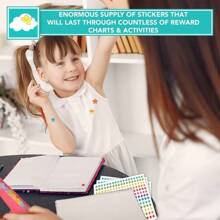 1170 張星形貼紙適用於學生行為圖表和剪貼簿 Diy 工藝品、學校和辦公用品 - 彩色 - 查看 4