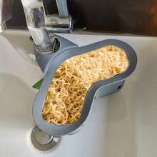 Heart Shaped Washing Basket For Straining Food And Liquid Residue, Kitchen Drain Basket With Hook - Grey - View 1