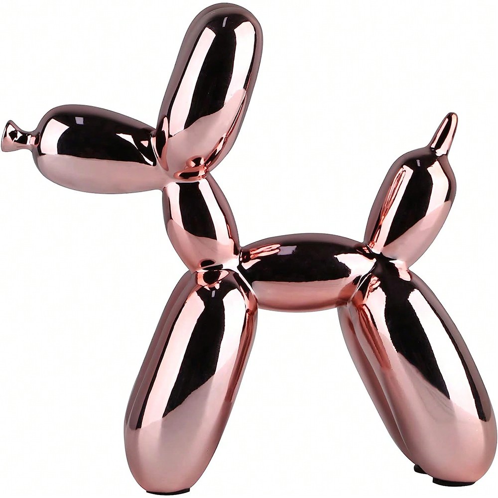 Sculpture de chien en forme de ballon brillante plaquÃ©e, figurine de collection, sculpture artistique, figurine animale miniature, artisanat en