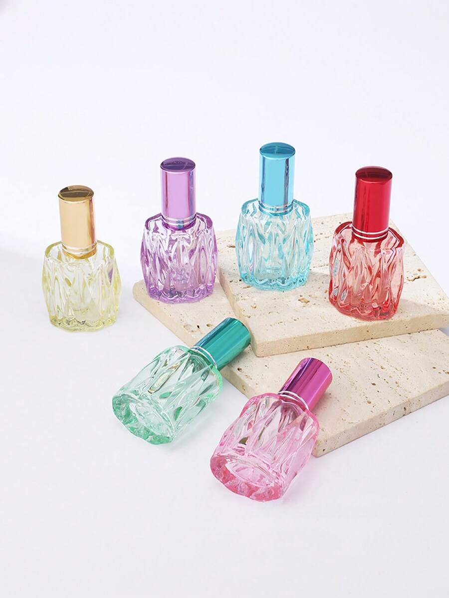 1pc Random Color 10ml Wave Pattern Stained Glass Perfume Bottle, Empty Bottle, Spray Bottle - Multicolor - View 1