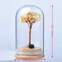 天然晶樹花屋仙靈樹樣本幸運樹康復石聖誕裝飾diy禮品1入組 - 黃色 - 查看 2