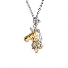 Women's Gorgeous Elegant Fashionable Personalized Unicorn Head Pendant Necklace, Jewelry Gift - Gold - View 2