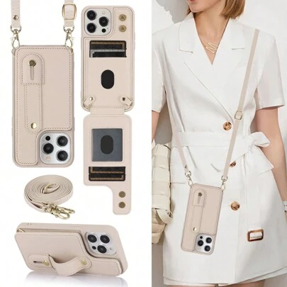 OUKNOEO 一套时尚斜挎包和仿皮手机壳，兼容 17 Air、16e、15、14、13、12、11 Pro、XS Max、7、8 Plus、XR、SE，Galaxy S25 Edge、S24、S23、S22 Ultra Plus，Galaxy A13、A14、A15、A16、A35、A36、A53、A54、A55、A56，Z Fold 7、FE、6、5、4