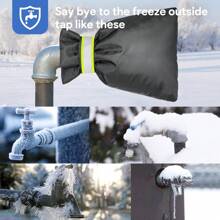 1 件/2 件户外水龙头盖，户外花园水龙头防冻袜，可重复使用防水绝缘龙头盖（较厚） - 黑色 - 查看 6