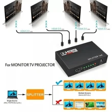 Distribuidor Divisor Splitter  1x4 1.4v Full Hd 3d 1080p - Preto - Visão 5