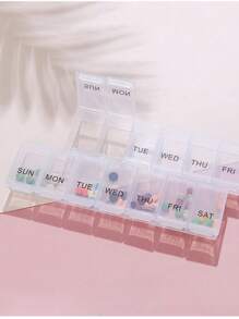 7 Day Pill Organizer, Weekly Pill Case For Pills, Supplements & Vitamins - White - View 1