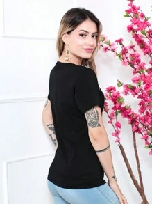 Women T-Shirts - 黑色 - 查看 4