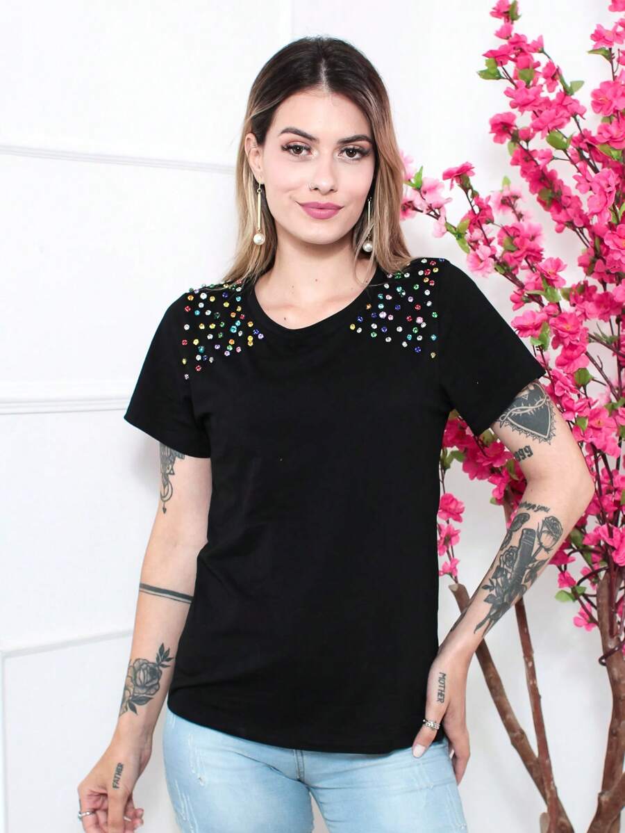 Women T-Shirts - 黑色 - 查看 1