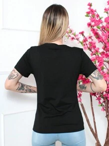 Women T-Shirts - 黑色 - 查看 5