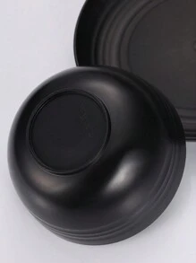 2/6pcs Black Plastic Noodle Bowl (5.8inch*2.8inch) Thickened Large Bowl Anti-Fall And Heat Resistant ,Kitchen,Christmas Gift,School Supplies
