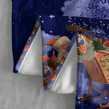 1件印有聖誕老人圖案的絨面絨毛毯,適用於四季均可的沙發毯,空調毯,床上毯 - 彩色 - 查看 4