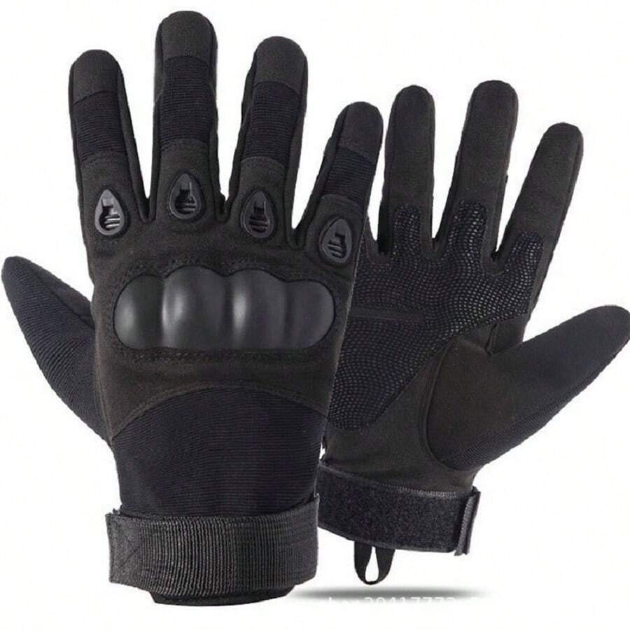COOLERFIRE Black Full Finger Gloves, Suitable For Winter Cycling - Black - View 1