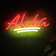 1個時髦的aloha時鐘led霓虹燈牆裝飾,適用於派對商店酒吧俱樂部裝飾禮品 - 彩色 - 查看 7