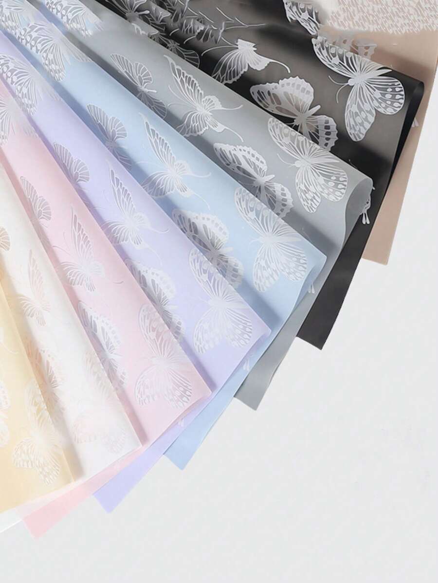 20 Của Giấy gói hoa Loại bướm Nhảy Thạch Phim ảnh Không thấm nước Hoa hồng Giấy gói Hoa Nghệ thuật Bó hoa Hoa Cửa hàng Hoa bao bì Nguyên vật liệu - Nhiều màu - Xem 1