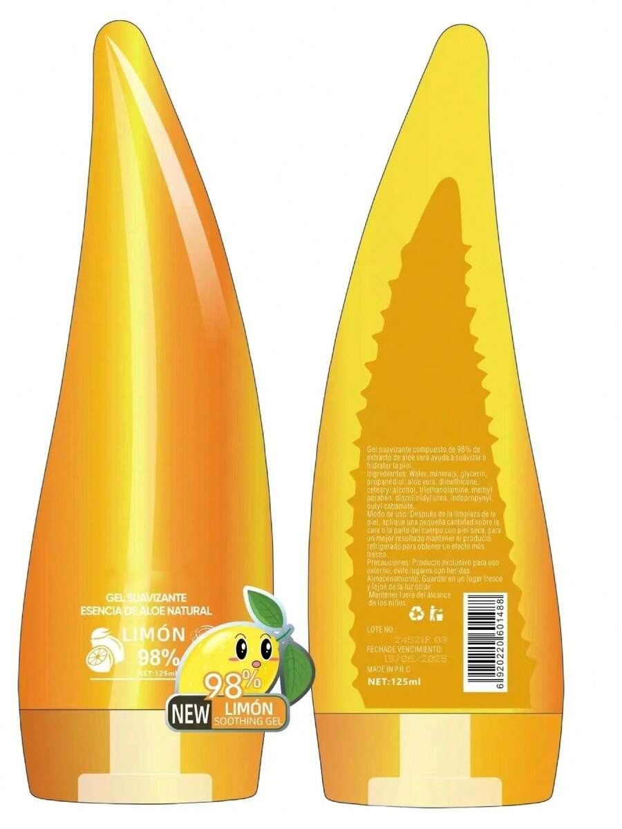 Aloe Vera Gel Facial 98% Hidratante Repara Quemaduras Exfoli - Amarillo - Ver 1