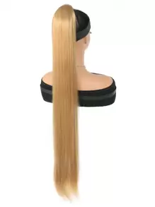 Long Straight pony tails hair extensions 24inch 32 Inch Synthetic Hairpiece hair patch Dark Brown Wrap Around Hair Extension