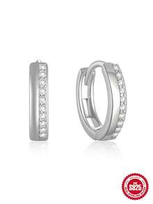 SereneSpark 2 chiếc 925 sterling bạc Hoa tai NỮ Hằng ngày Tốt Đồ trang sức Mạ vàng 18K Retro Tối giản Thích hợp Đối với Ngày kỷ niệm Lễ cưới Qủa tặng - Bạc - Xem 5
