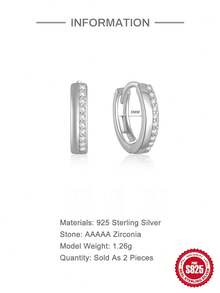 SereneSpark 2 chiếc 925 sterling bạc Hoa tai NỮ Hằng ngày Tốt Đồ trang sức Mạ vàng 18K Retro Tối giản Thích hợp Đối với Ngày kỷ niệm Lễ cưới Qủa tặng - Bạc - Xem 4