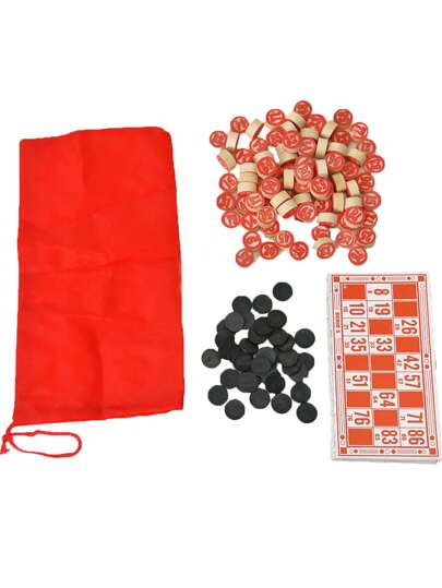 90pcs Bingo Numbered Wooden Chips Double-sided Table Game, Circle Shaped Board Game For Party Gathering Entertainment
