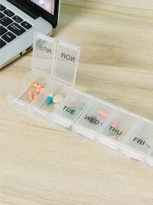 7 Day Pill Organizer, Weekly Pill Case For Pills, Supplements & Vitamins - White - View 3