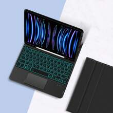 英文背光触控板键盘保护套适用于 iPad Pro 11 英寸 2 代 3 代 4 代 (2018-2022)A1980 A2013 A1934 A1979 A2228 A2068 A2230 A2231 A2377 A2459 A2301 A2460 平板电脑磁分离智能触控板键盘保护套 iPad Air 5 代 4 代 10.9 英寸 A2316 A2324 A2325 A2072 A2588 A2589 A2591 笔槽保护套 - 黑色-英語佈局 - 查看 3