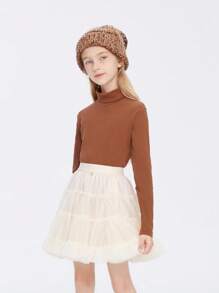 Annil Tween 女童秋季修身长袖高领打底 T 恤