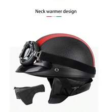 1 szt Czarny I Różowy Motocykl Skóra  Kask Z Odpinany Gogle , Osłona przeciwsłoneczna I Oddychająca Kask Dla Oba Mężczyźni I Kobiety ( Odpowiedni Na lato )