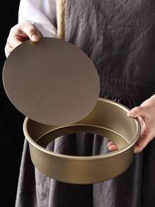 1pc Non-Stick Round Cake Baking Mold, Gold Color Springform Pan, Carbon Steel Bottom Removable Chiffon Cake Mold, Multi-Size Cake Baking Tray, Modern Oven Baking Tool, Heat Resistant Easy Clean