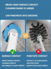 1set Multifuctional Disposable Toilet Cleaning Brush With Holder And 6 Wand Refills For Bathroom Cleaning, Disposable Toilet CleaningSystem, Bathroom Tools - A set of brush bar bases [including 6 marine fragrance brush heads] - View 6