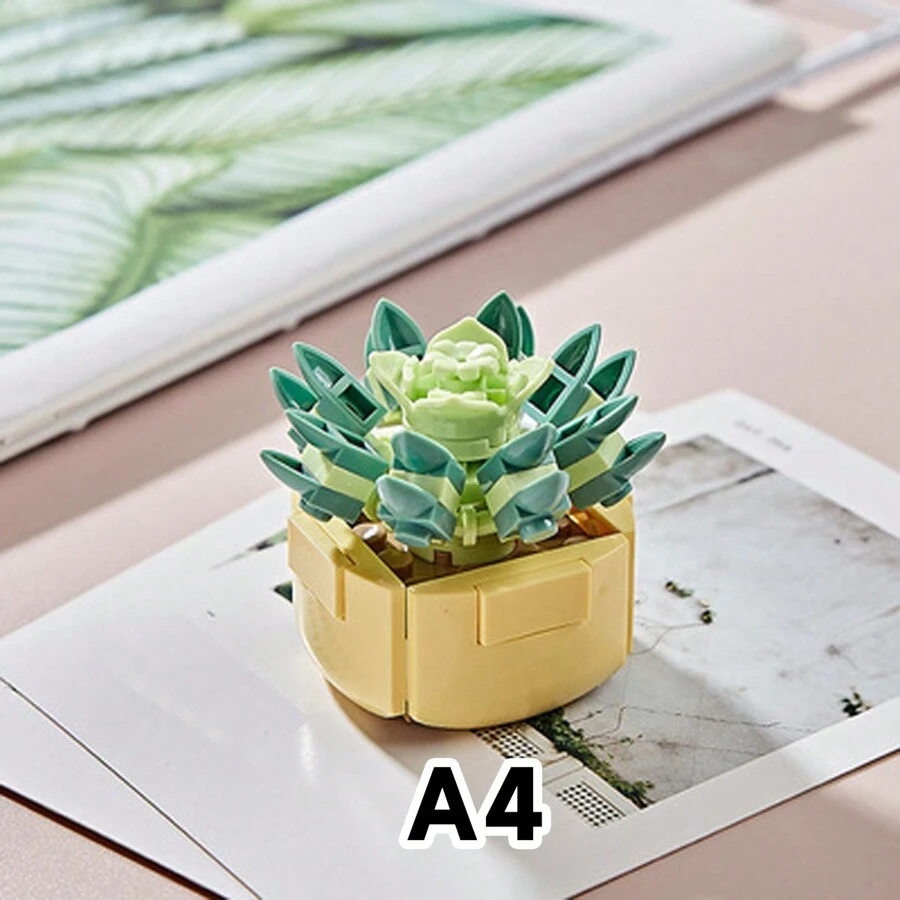 Series A Plant Building Blocks Toy, Creative Plant Landscape Planting Blocks, Beautiful Plant Collectible Display Decoration, Suitable For Both Adults And Children - Multicolor - View 1