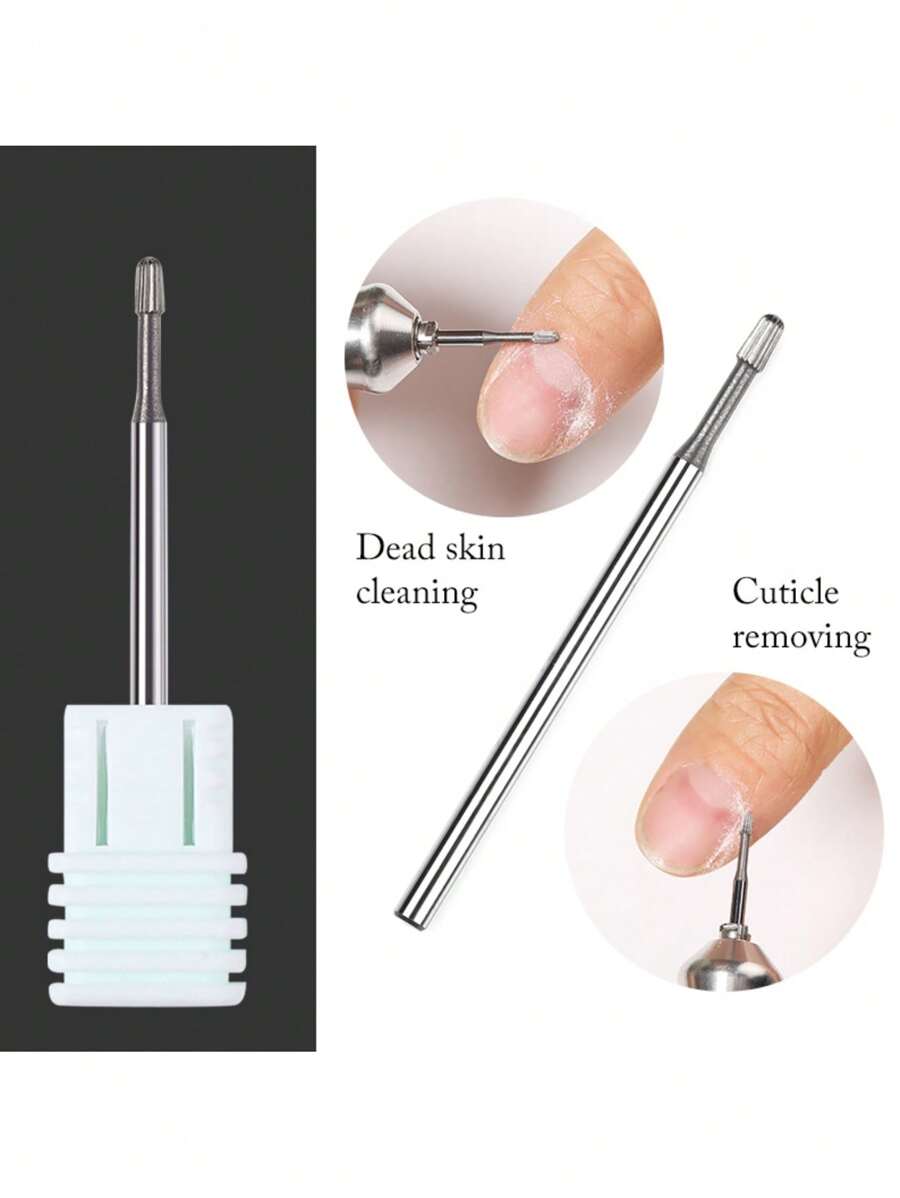 1入組鎢鋼指甲鑽頭旋轉鑽頭鎢鋼鑽頭鋸齒電鑽機，修甲修足工具 - 彩色 - 查看 1