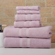 Bibb Home 6 Piece Egyptian Cotton Towel Set - Solid Dusky Mauve - View 1