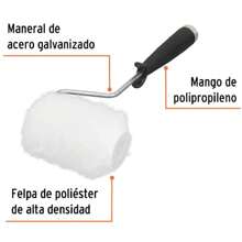 Mini rodillo para pintar 4" x 3/4" de poliéster, Truper - Blanco - Ver 2