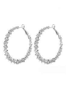 1 对时尚欧美夸张 3D 浮雕不对称荆棘形大圈耳环，适合女士