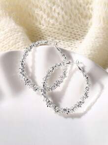 1 对时尚欧美夸张 3D 浮雕不对称荆棘形大圈耳环，适合女士