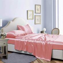 Bibb Home Silky Satin 4 Piece Sheet Set - 臉紅 - 查看 1