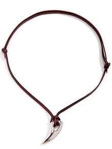 欧美时尚个性金色金属狼牙吊坠项链男士嘻哈风格哥特式粗毛衣链男士珠宝配饰 - 款式1 - 查看 2