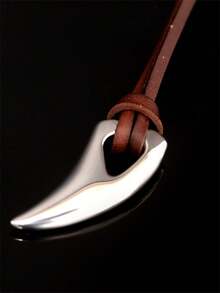 欧美时尚个性金色金属狼牙吊坠项链男士嘻哈风格哥特式粗毛衣链男士珠宝配饰 - 款式1 - 查看 5