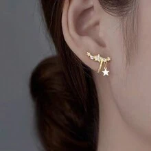 1pair 2024 Spring Recommended European And American Classic Non-Piercing Ear Clip. Suitable For Women To Wear In Festivals/Parties/Banquets/College/Business/Casual Occasions - One arrow, two hearts, pierced ear clips - View 10