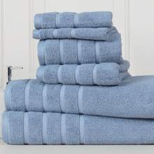 Bibb Home Zero Twist Egyptian Cotton Towel Set - Biru Berdebu - View 1