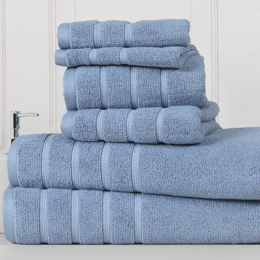 Bibb Home Zero Twist Egyptian Cotton Towel Set - Biru Berdebu - View 1