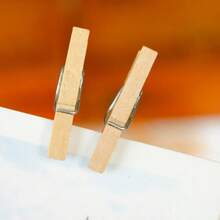 50pcs Natural Wood Color Wooden Clip Storage Clip, Photo Clip, Wooden Craft - Beige - View 4