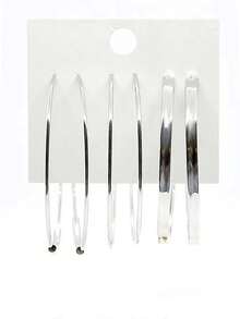 1set European And American Fashionable Platinum Color Earring Set Suitable For Women - Antique Silver - View 3